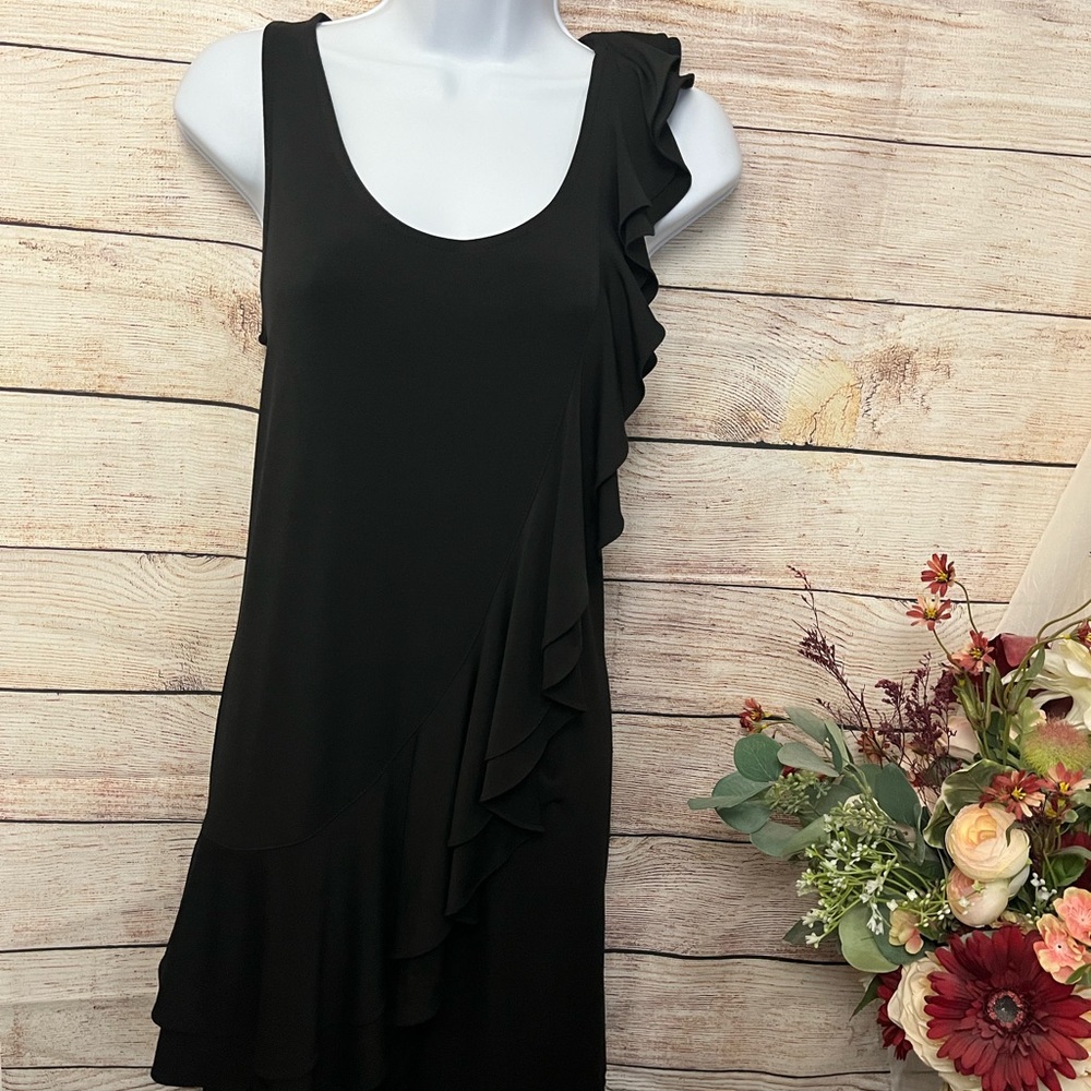 White House Black Market Shift Ruffle Dress Size 2 - Picture 2 of 10